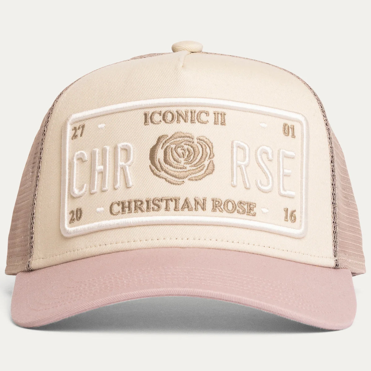 CHRISTIAN ROSE ICONIC II PLATE OFF WHITE/PINK