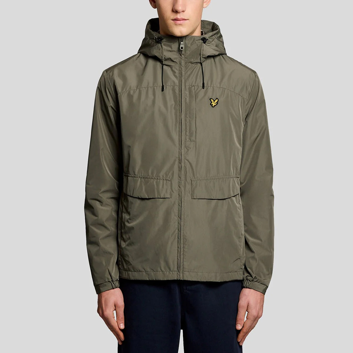 LYLE & SCOTT LIGHTWEIGHT ZIP THROUGH HOODED JACKET JK2205V  KHAKI ASH