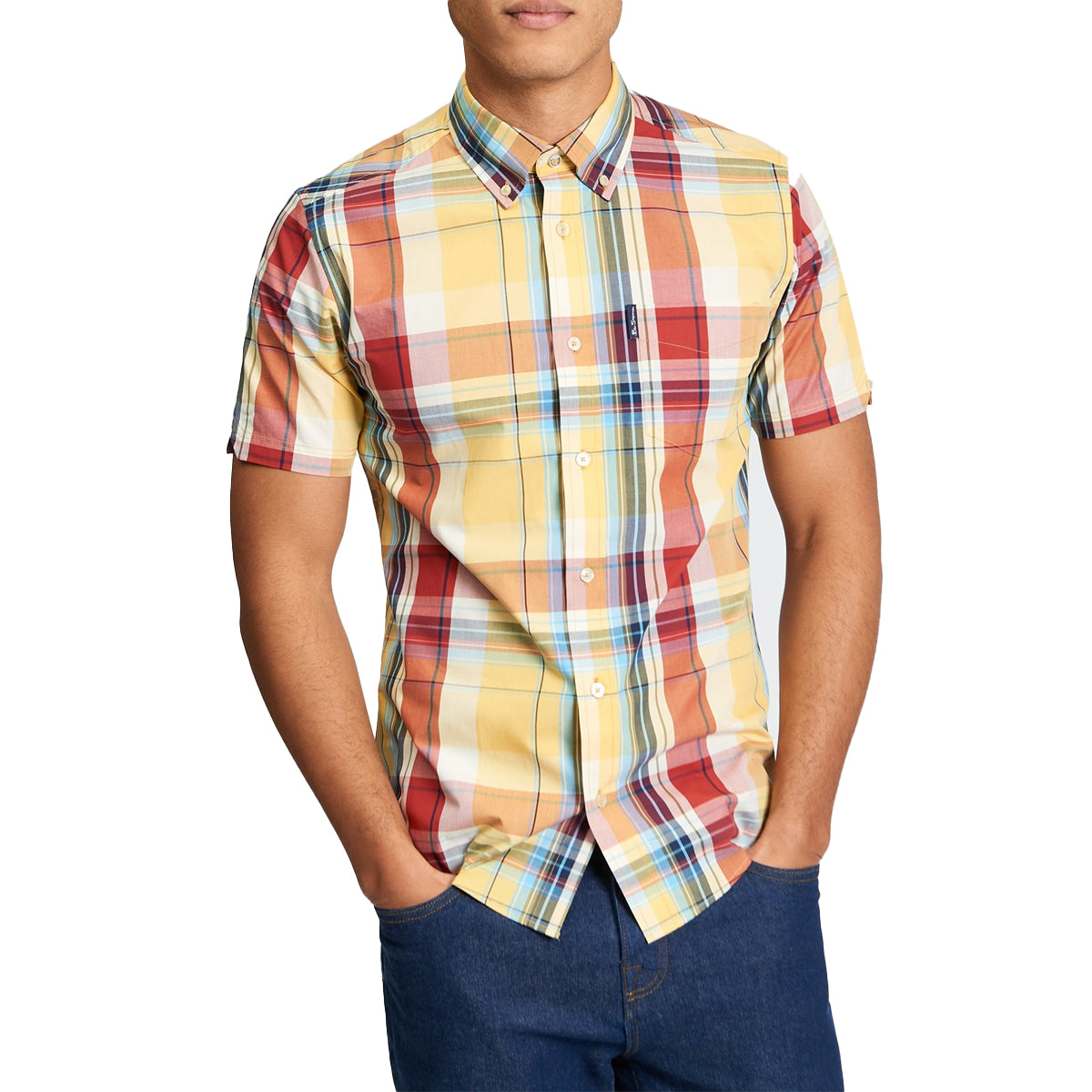 BEN SHERMAN OVERSIZED CHECK S/S SHIRT ZEST 1013433