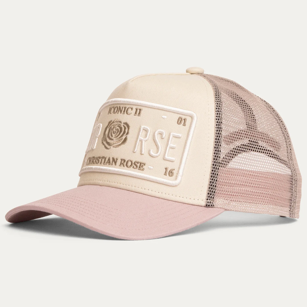 CHRISTIAN ROSE ICONIC II PLATE OFF WHITE/PINK