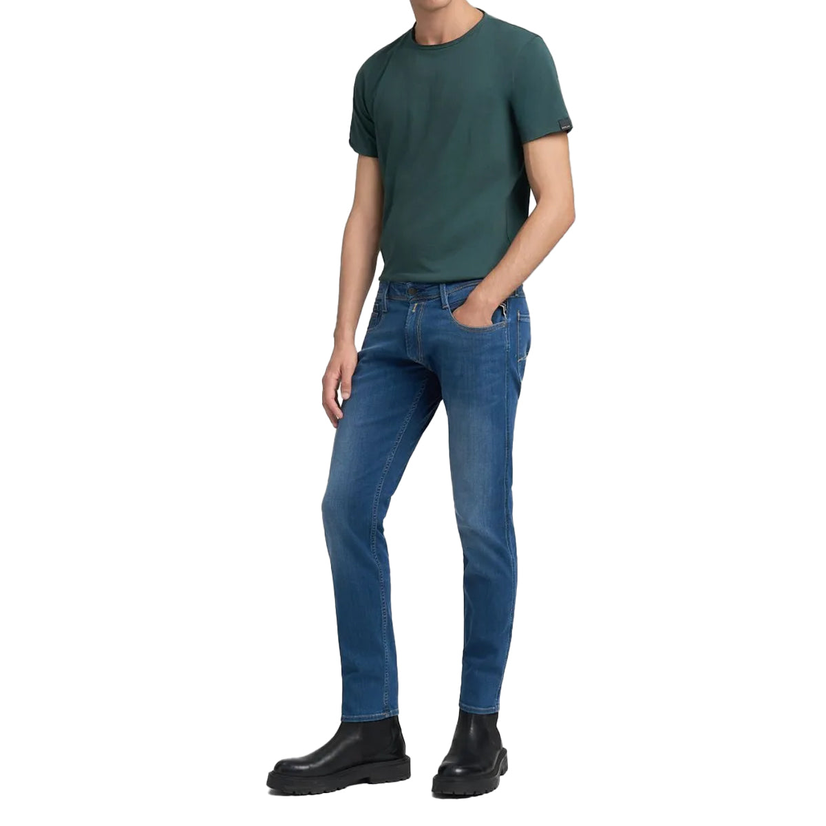 REPLAY ANBASS POWER STRETCH STONEWASH BLUE JEANS M914 41A C38 007