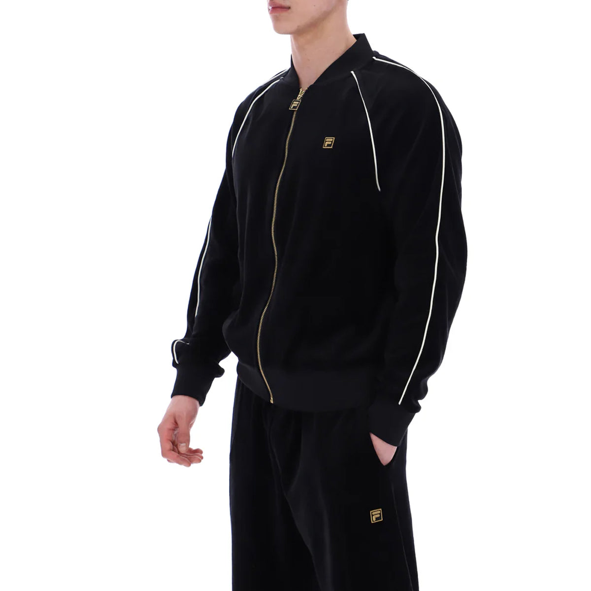 FILA FELLA VELOUR JACKET BLACK