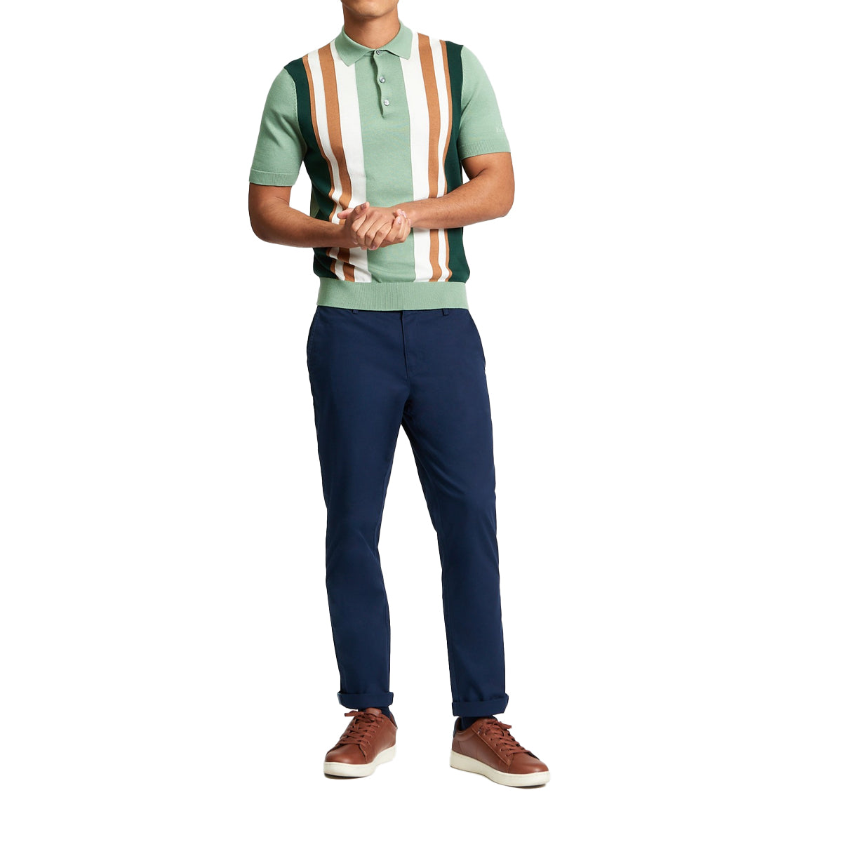 BEN SHERMAN VERTICAL STRIPE POLO SAGE 1013473