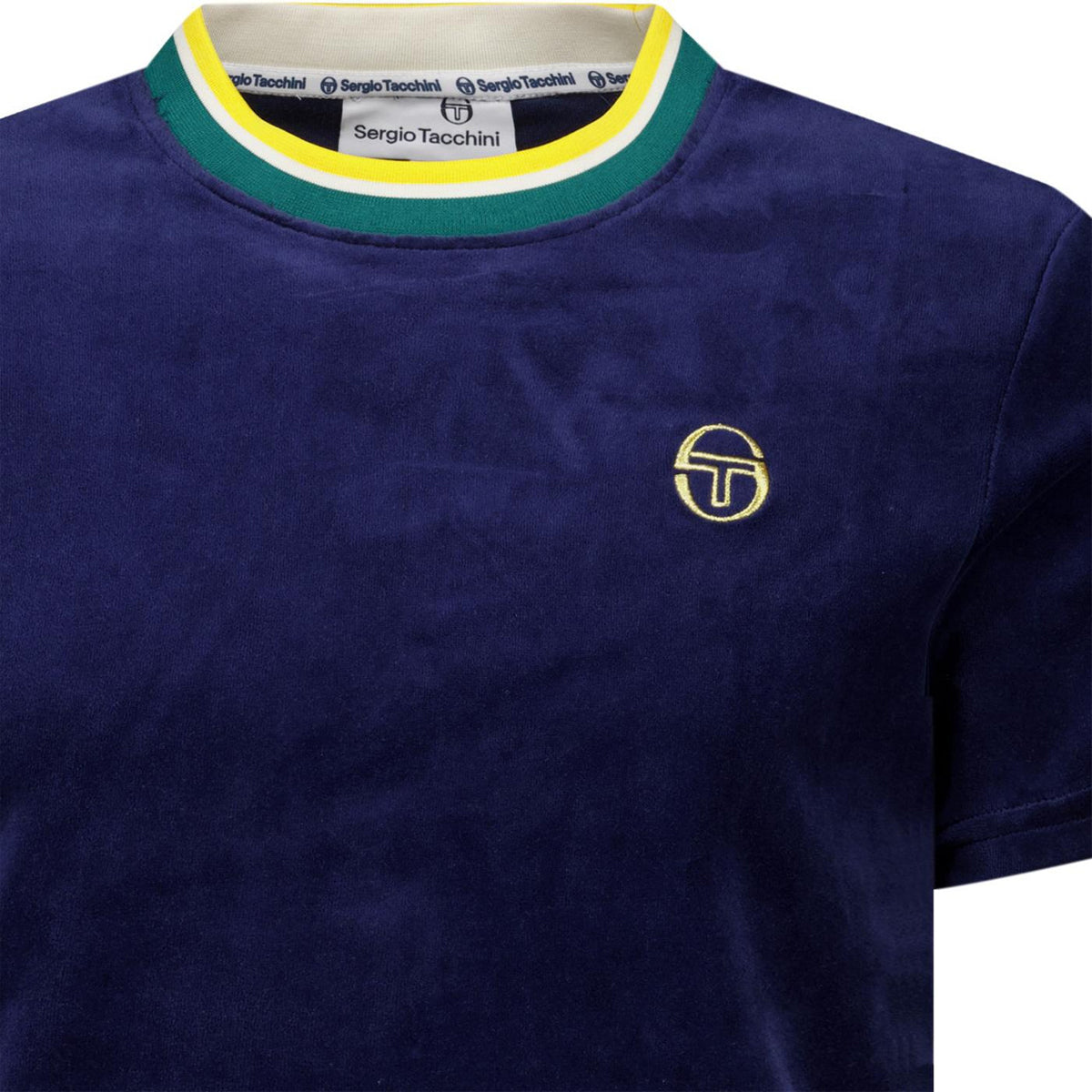 SERGIO TACCHINI MONTE VELOUR T-SHIRT MARITIME BLUE/MANGO MINT