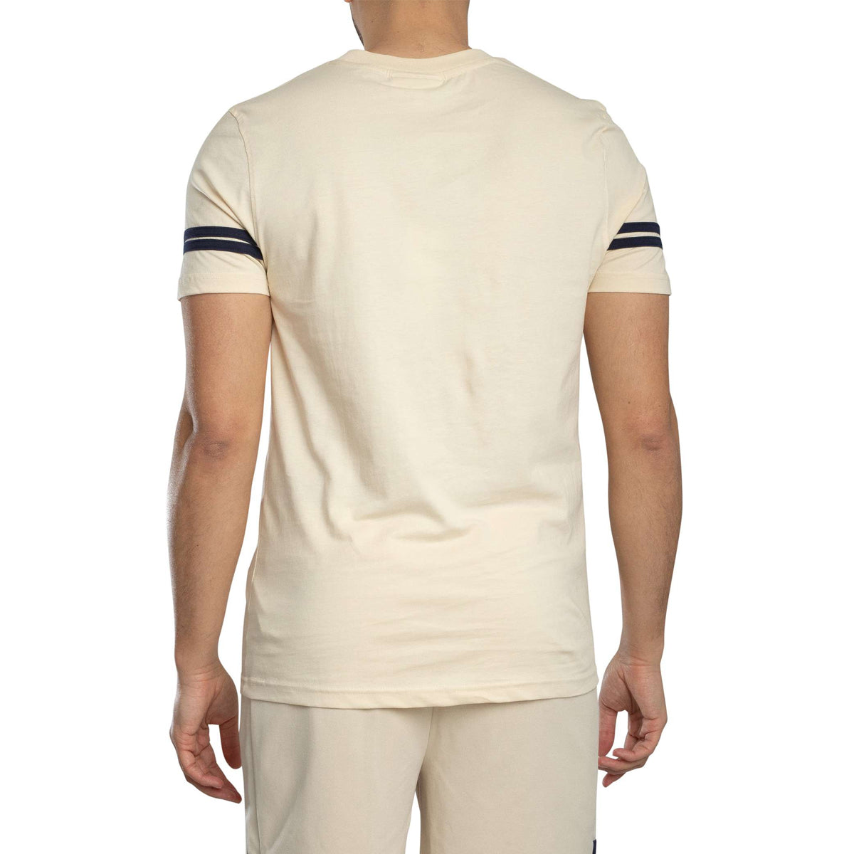 SERGIO TACCHINI GRELLO CREW NECK T-SHIRT SANDSHELL/MARITIME BLUE