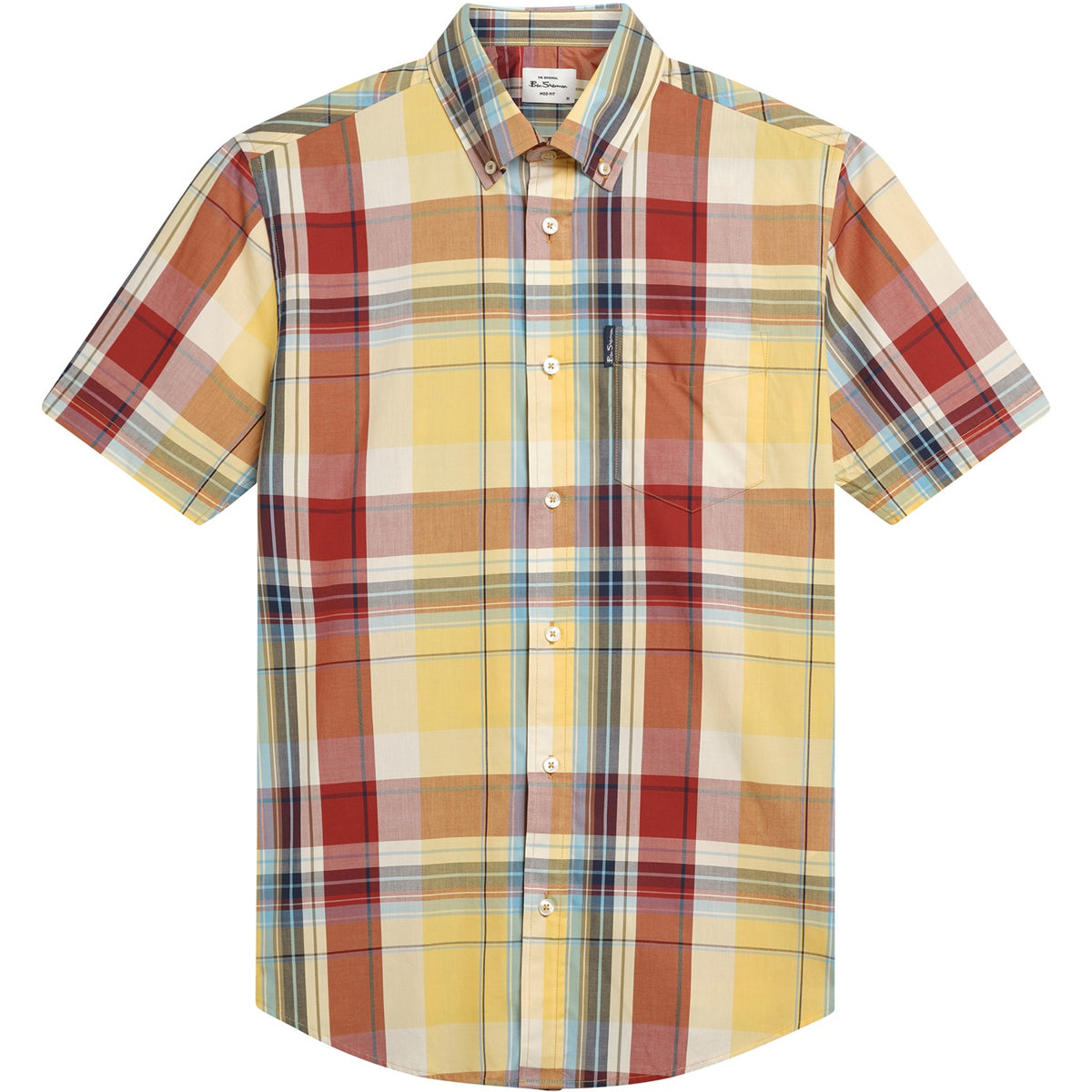 BEN SHERMAN OVERSIZED CHECK S/S SHIRT ZEST 1013433