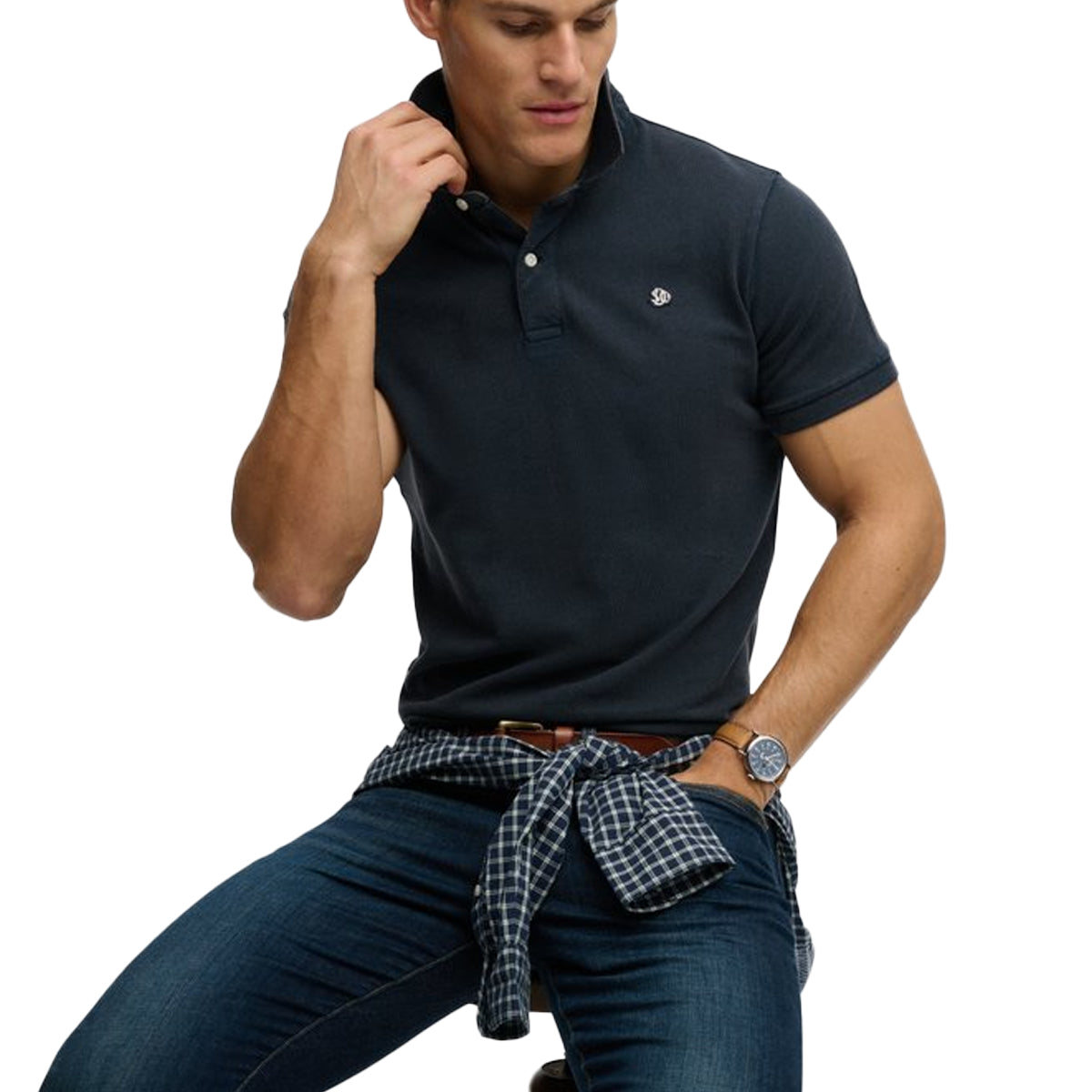 SUPERDRY VINTAGE DESTROY POLO NAVY 98T