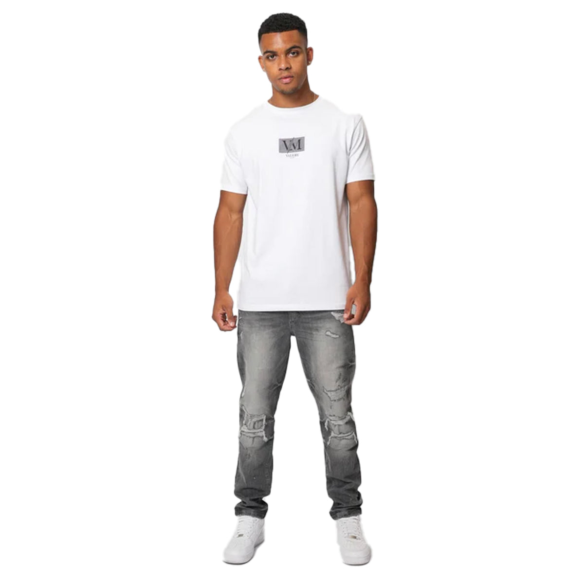 VALERE MILANO SCALINO GREY RIP JEANS