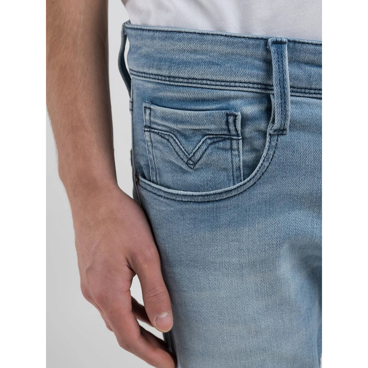 REPLAY ANBASS POWER STRETCH LIGHT BLUE JEANS M914Y 261 C42 010