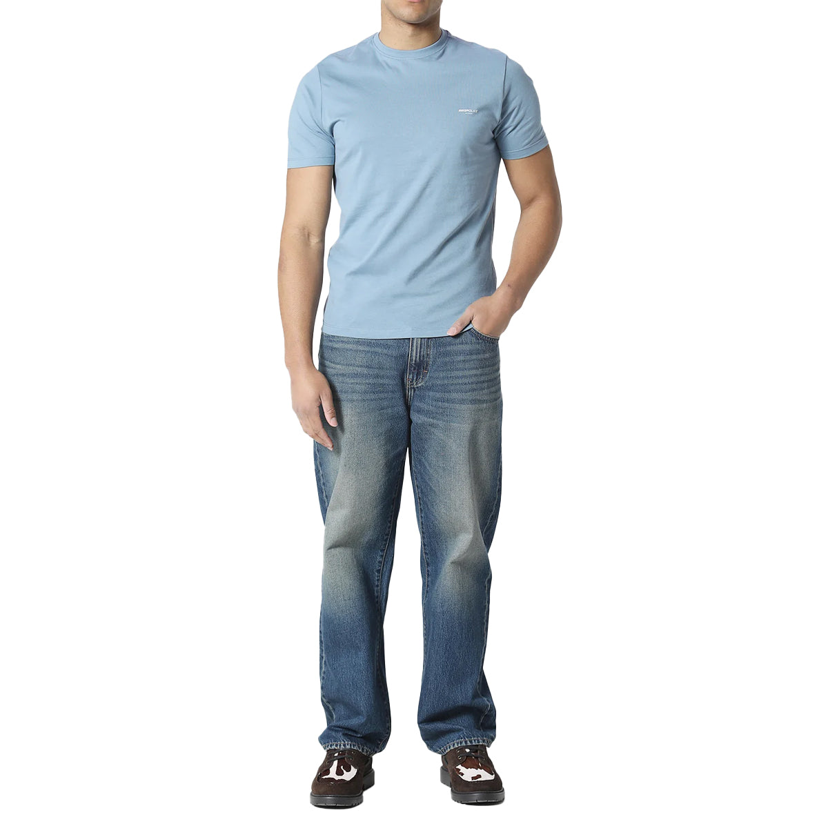 883 POLICE ICAS T-SHIRT SOFT CHAMBRAY