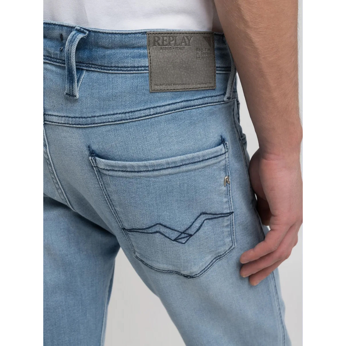 REPLAY ANBASS POWER STRETCH LIGHT BLUE JEANS M914Y 261 C42 010