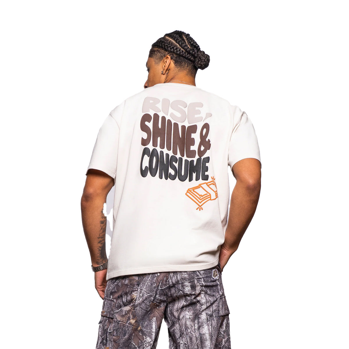 FRESH FLAVOURS CREW NECK RISE WHITE T-SHIRT