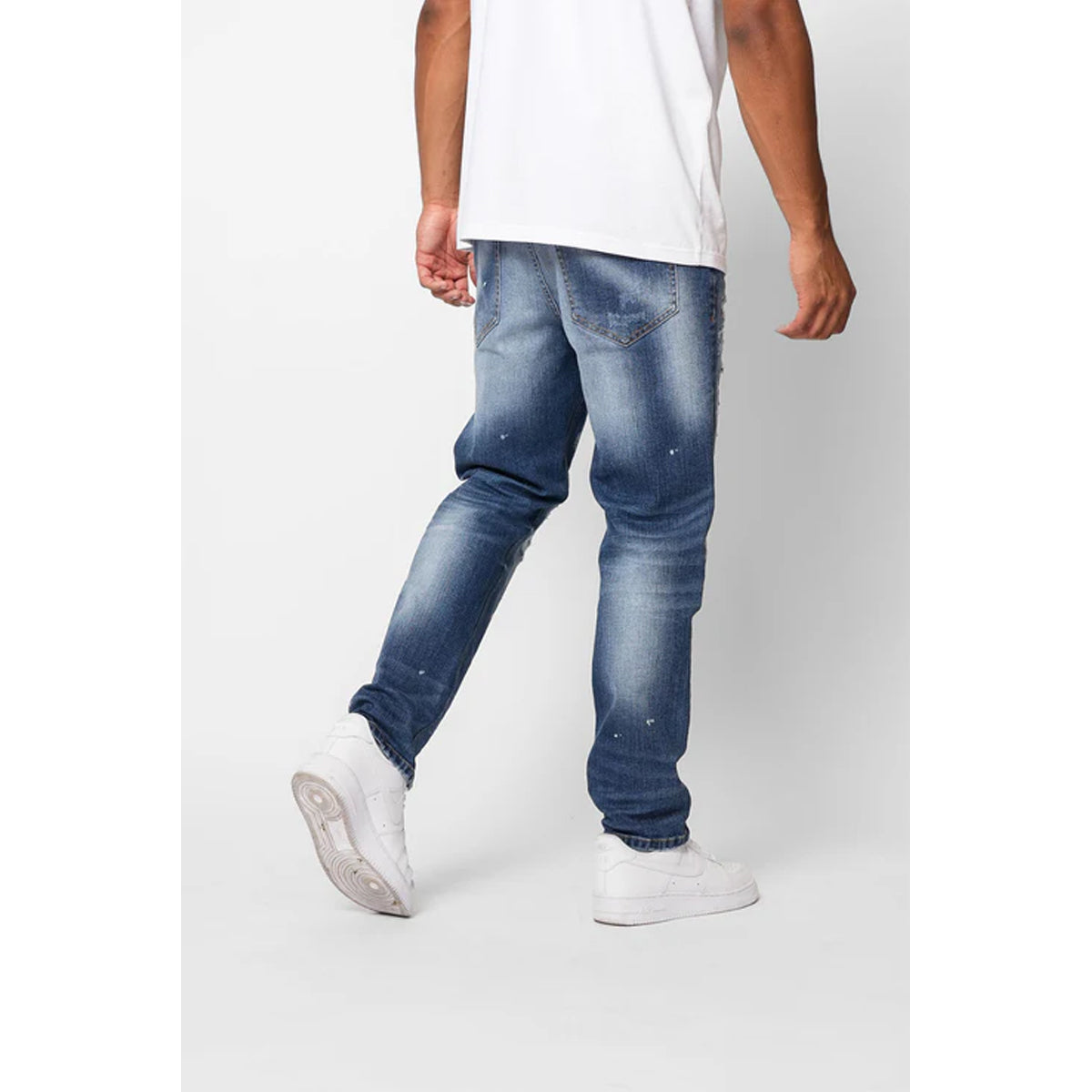 VALERE CENGALO BLUE RIPPED REPAIR JEANS