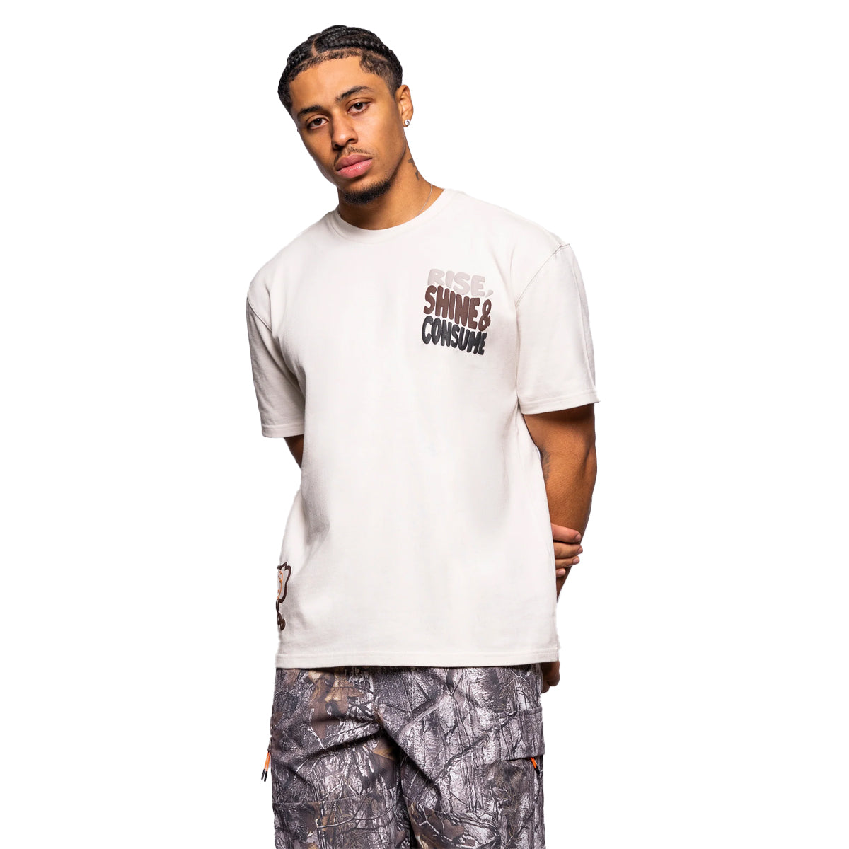 FRESH FLAVOURS CREW NECK RISE WHITE T-SHIRT