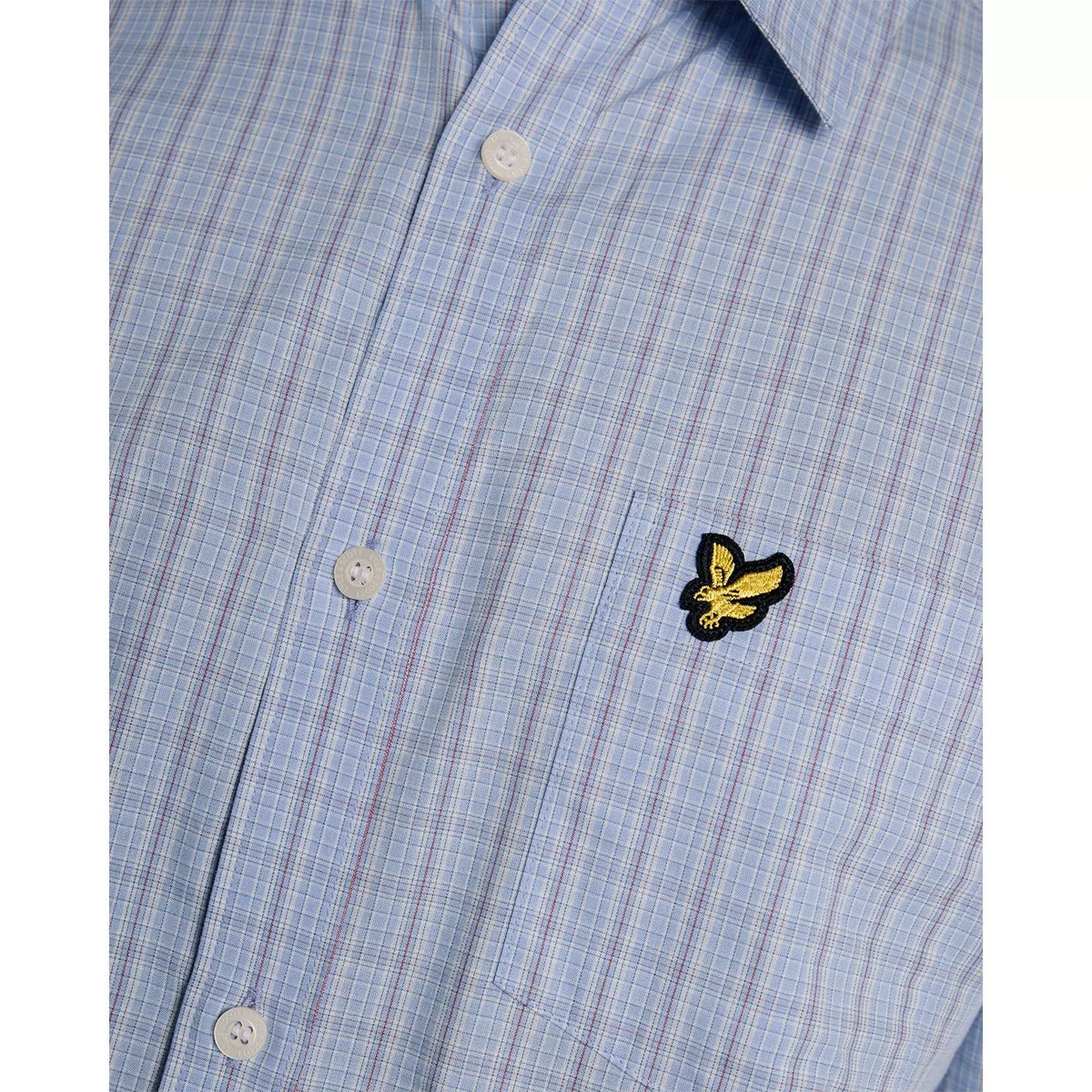 LYLE & SCOTT SHORT SLEEVE GRID CHECK SHIRT CHALK BLUE SW2415V