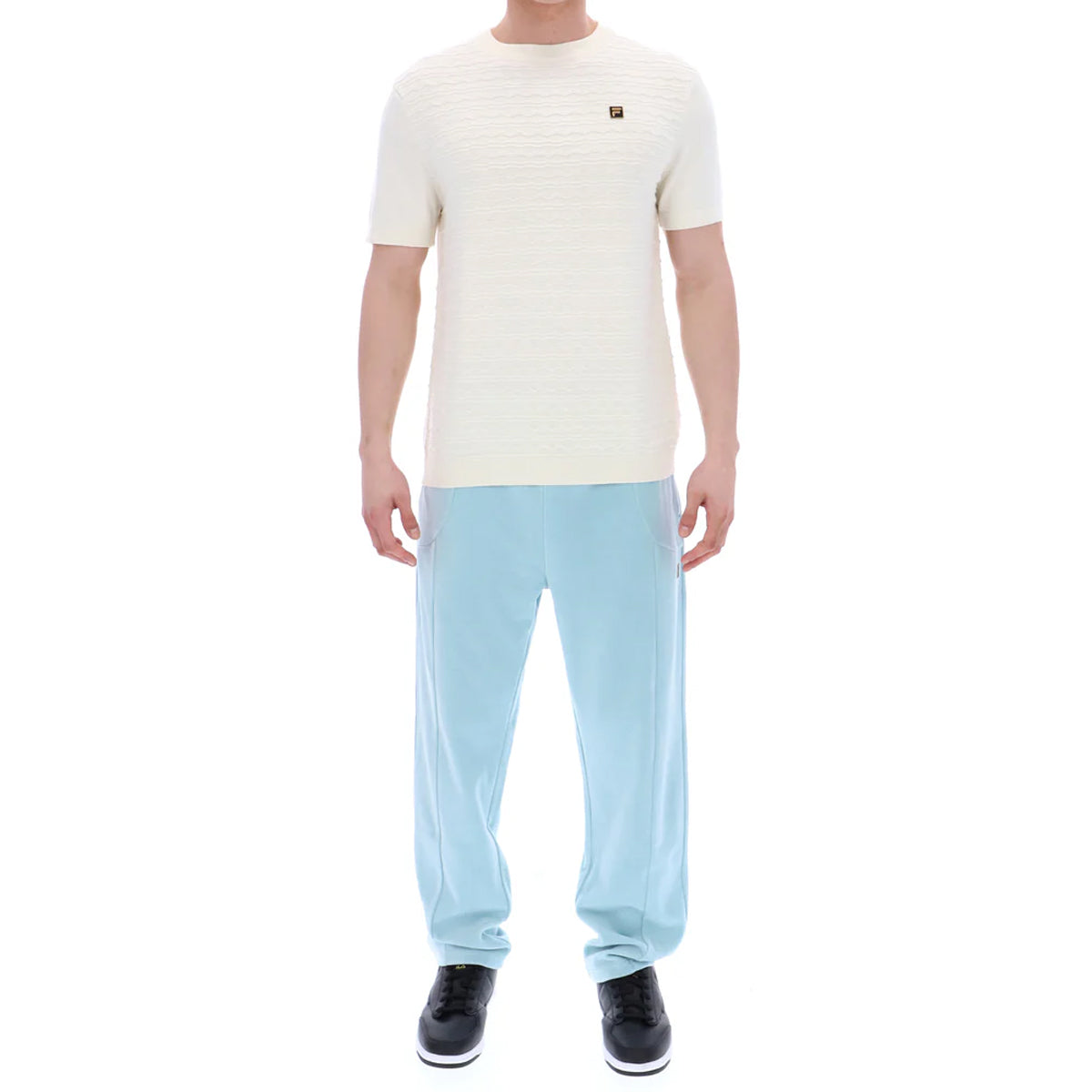 FILA DON TEXTURED KNITTED T-SHIRT COCONUT MILK