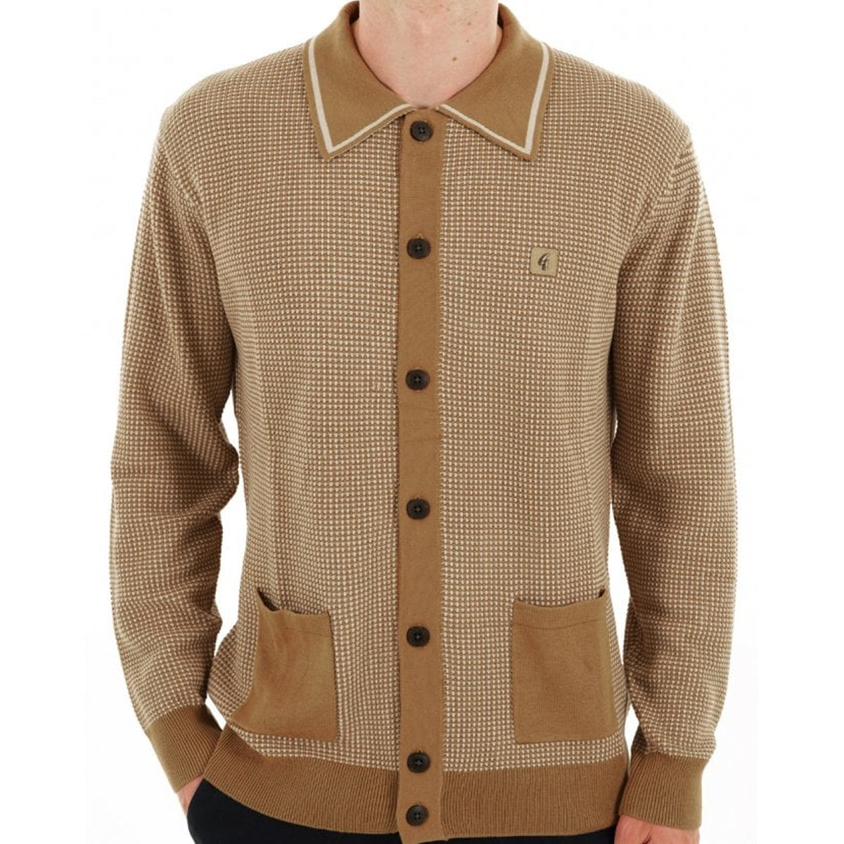 NOEL FULL BUTTON KNITTED JUMPER NUTMEG