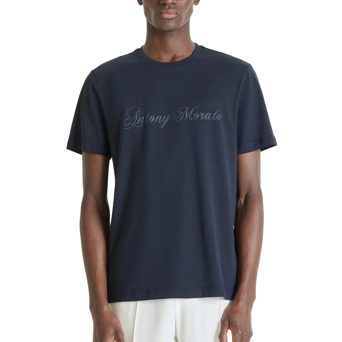 ANTONY MORATO SCRIPT LOGO  T-SHIRT MARINE NAVY MMKS02634