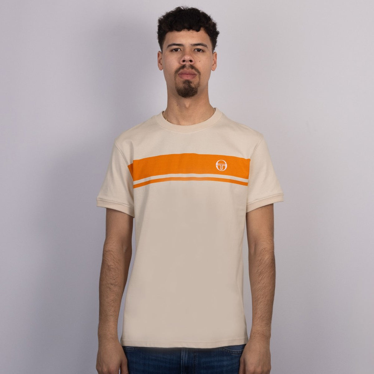 SERGIO TACCHINI MASTER CREW NECK T-SHIRT SANDSHELL/ORANGE PEPPER