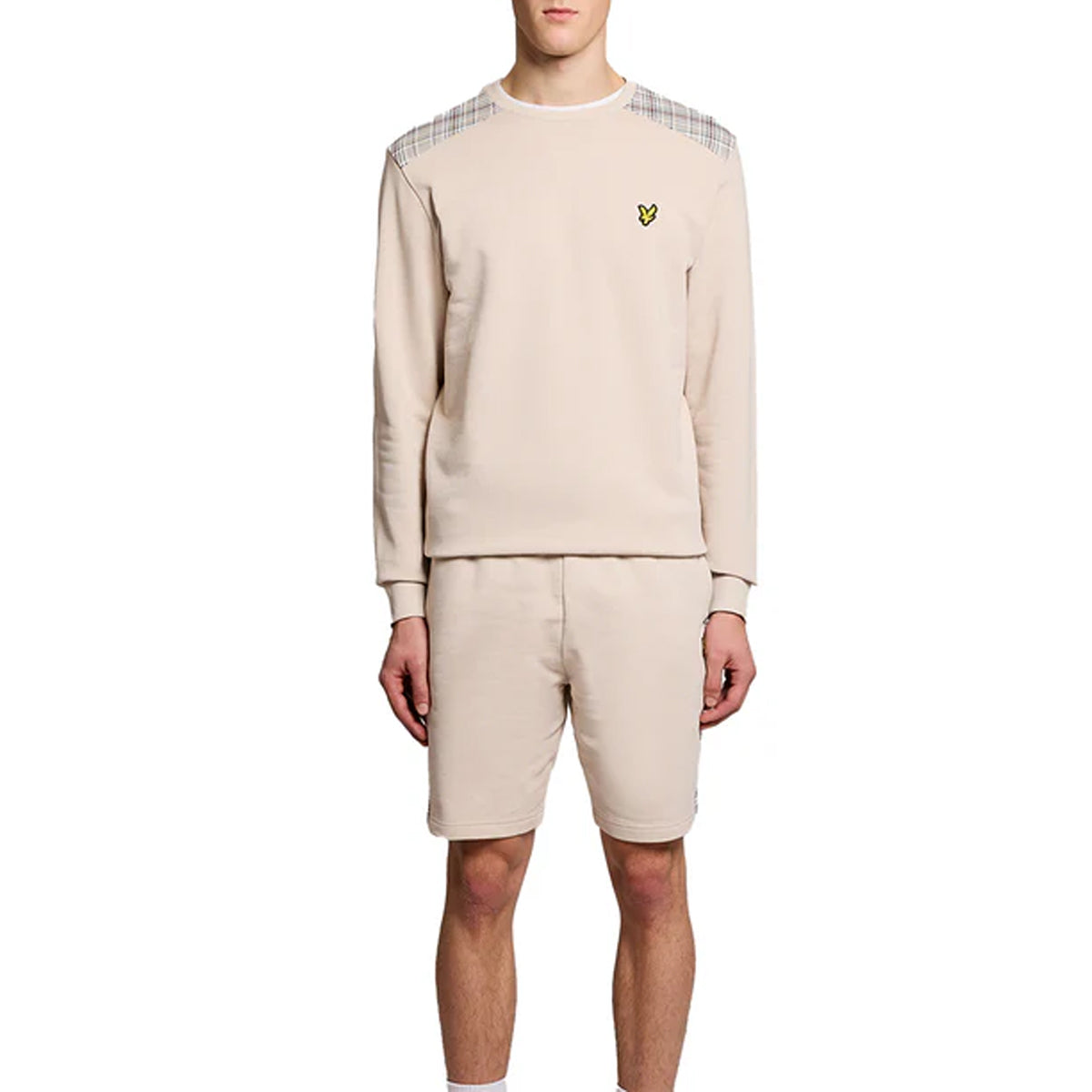 LYLE & SCOTT CHECK PANELLED SWEATSHORT ML2598V COVE