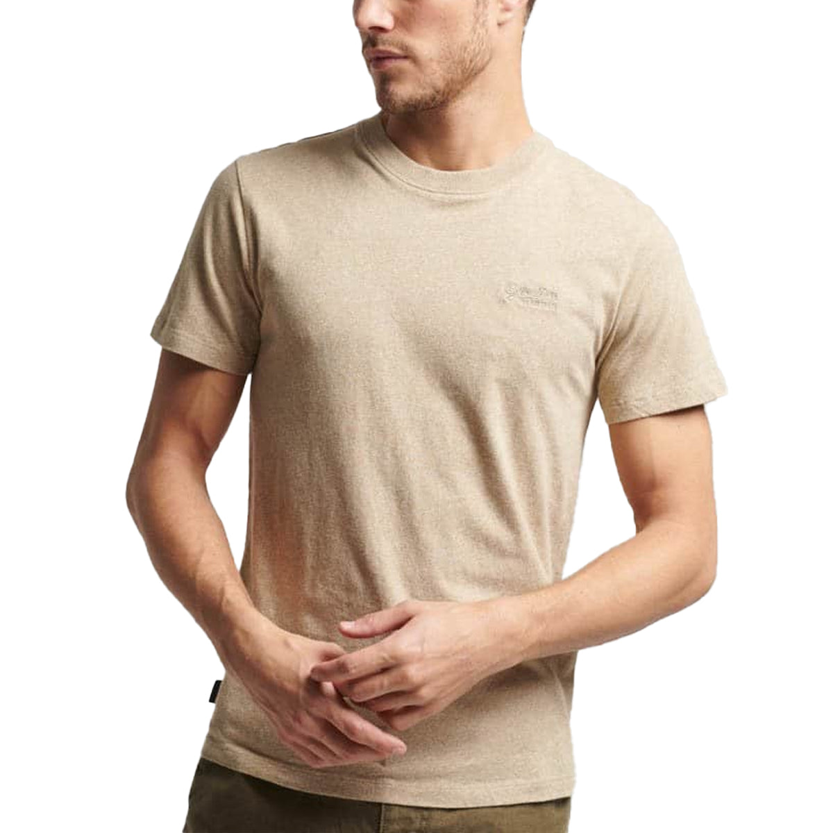 SUPERDRY ESSENTIAL LOGO EMB T-SHIRT TAN BROWN 9XE