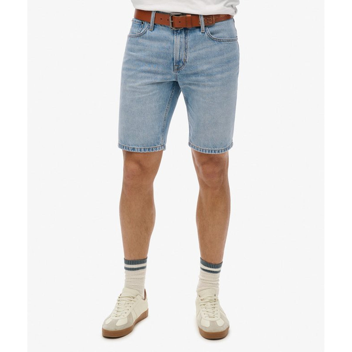 VINTAGE STRAIGHT DENIM SHORTS FAIRFIELD LIGHT BLUE F2G