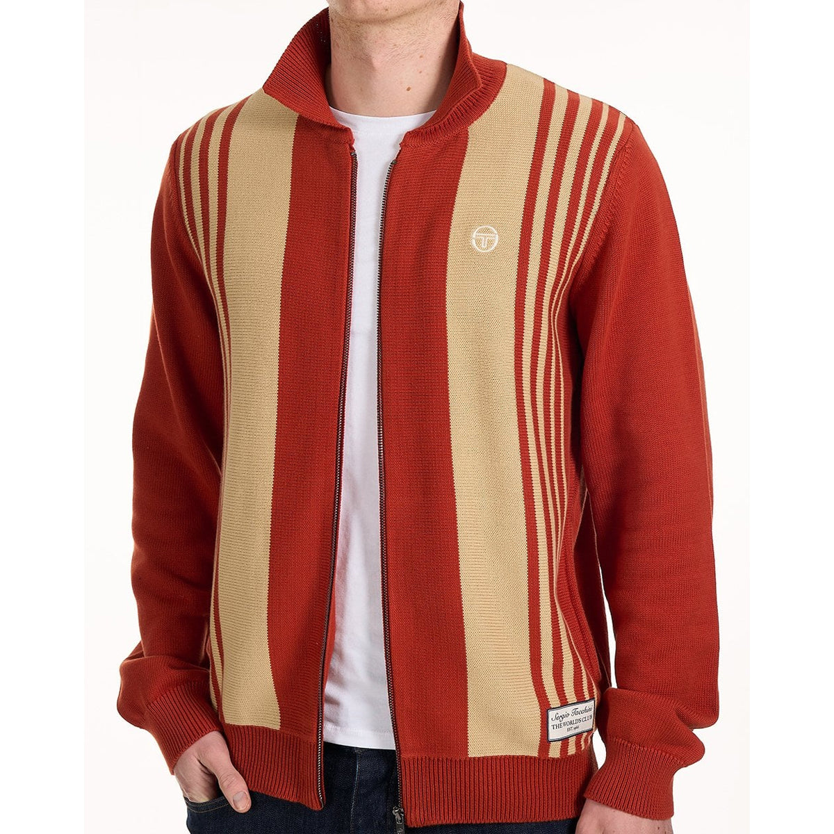 CIPRI KNIT CARDIGAN TAN/TARRACOTTA