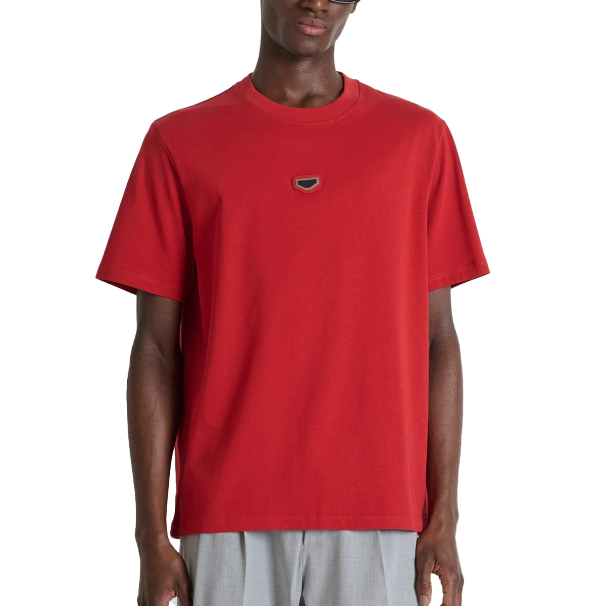 ANTONY MORATO JERSEY BADGE T-SHIRT CHERRY RED MMKS02612