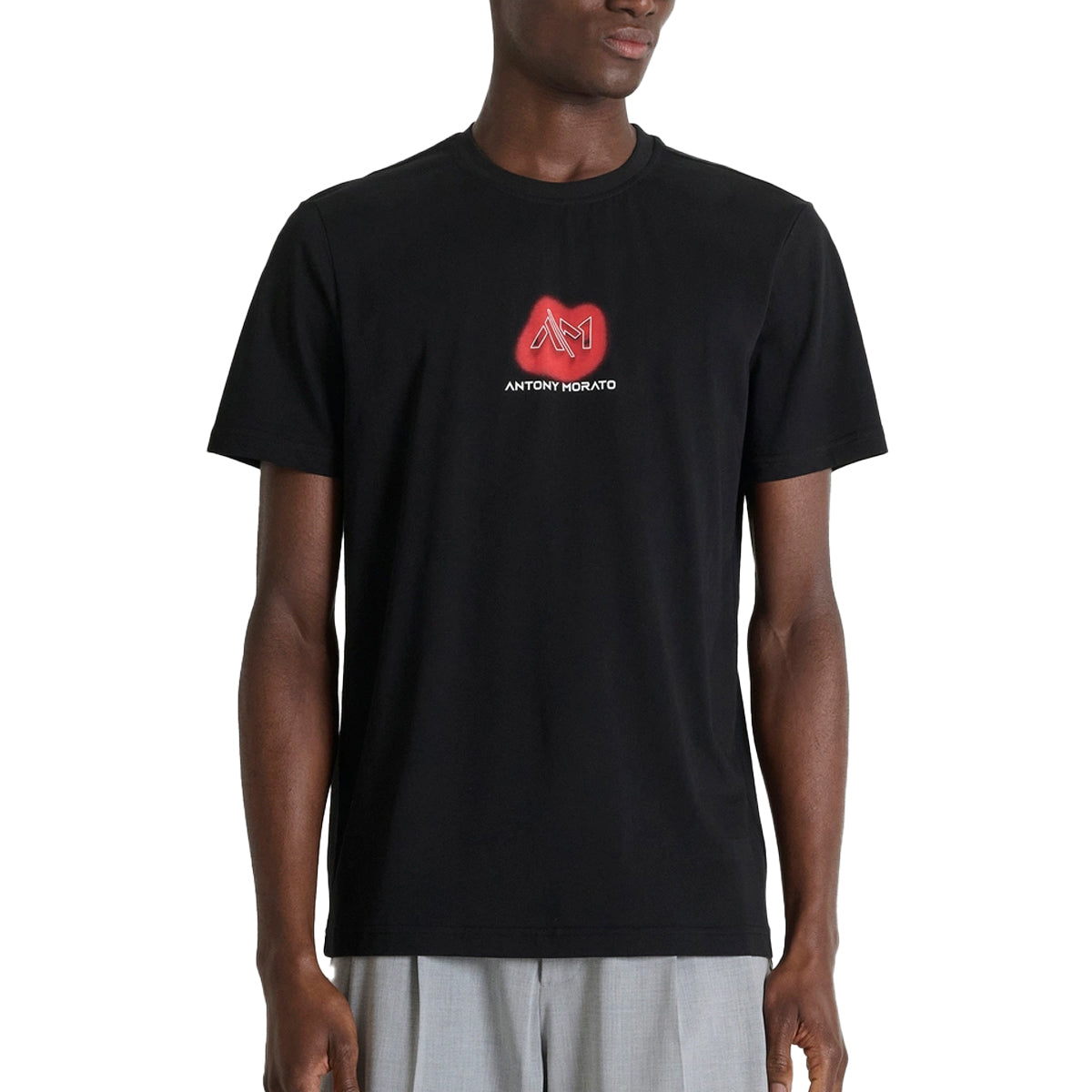 ANTONY MORATO PRINT LOGO  T-SHIRT BLACK MMKS02617