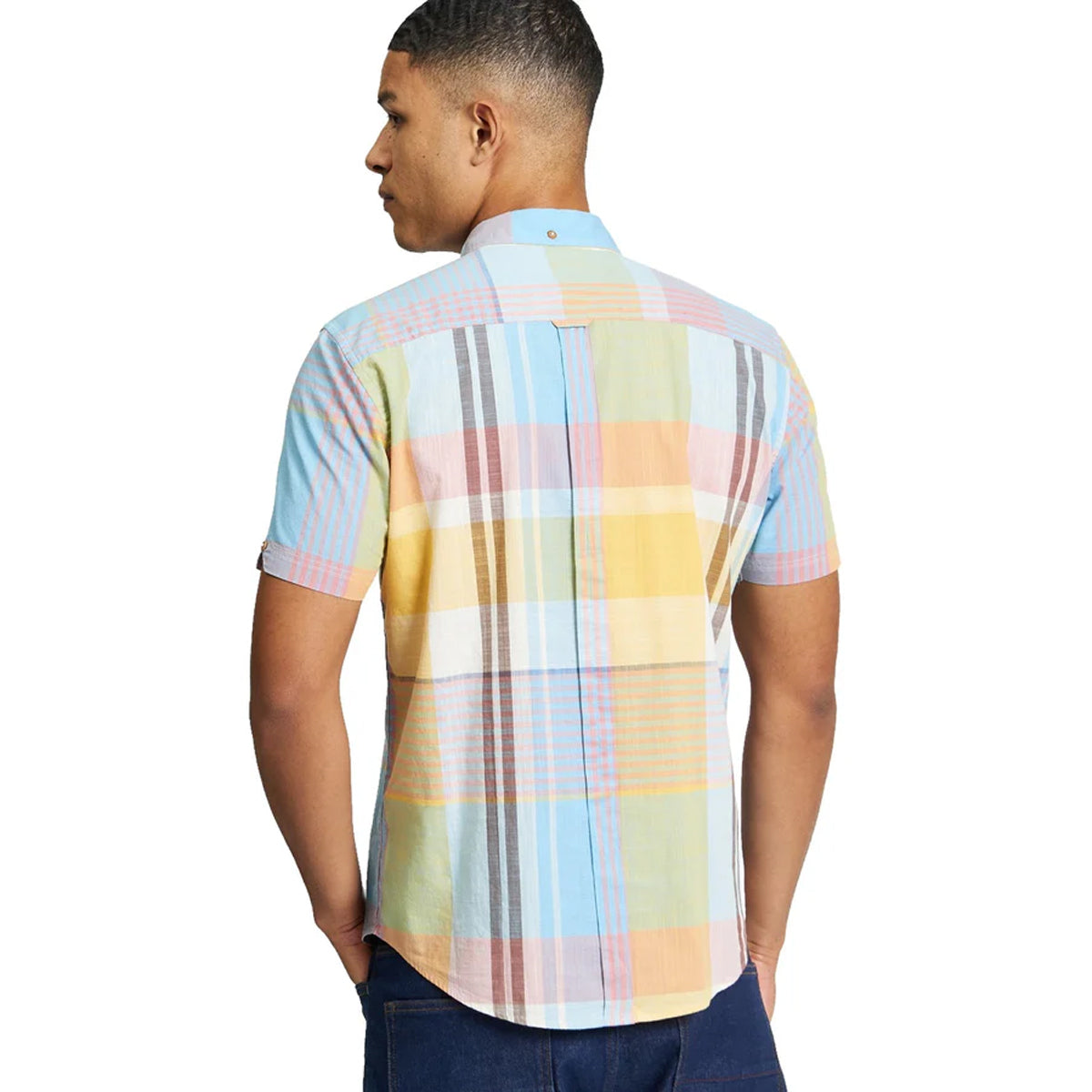 BEN SHERMAN LARGE MADRAS CHECK S/S SHIRT ZEST 1013435