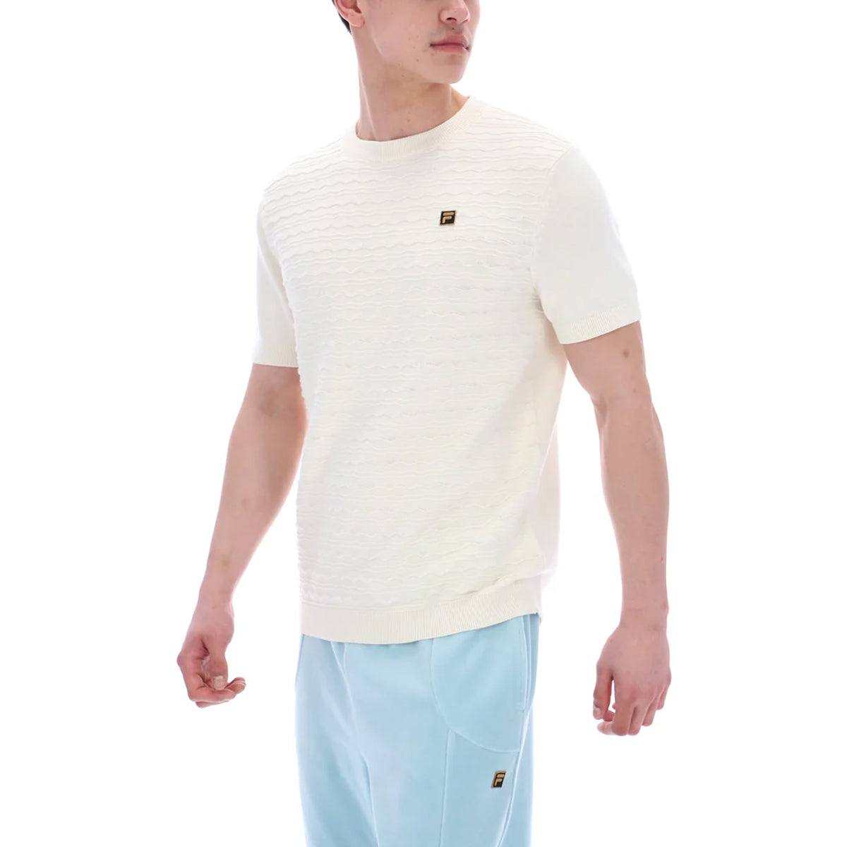 FILA DON TEXTURED KNITTED T-SHIRT COCONUT MILK