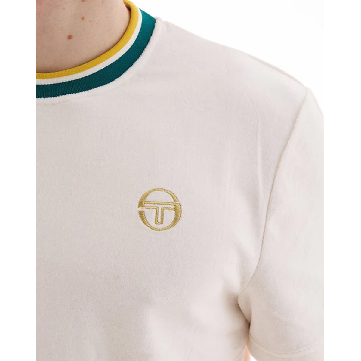 SERGIO TACCHINI MONTE VELOUR T-SHIRT GARDENIA