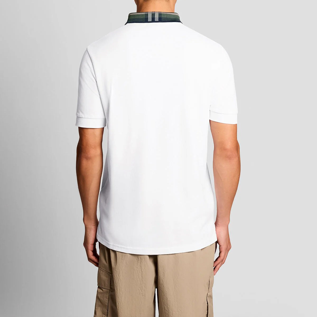 LYLE & SCOTT TARTAN COLLAR POLO SHIRT SP2403V  WHITE