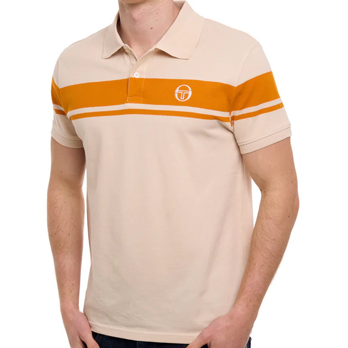 SERGIO TACCHINI YOUNGLINE POLO T-SHIRT SANDSHELL/ORANGE PEPPER
