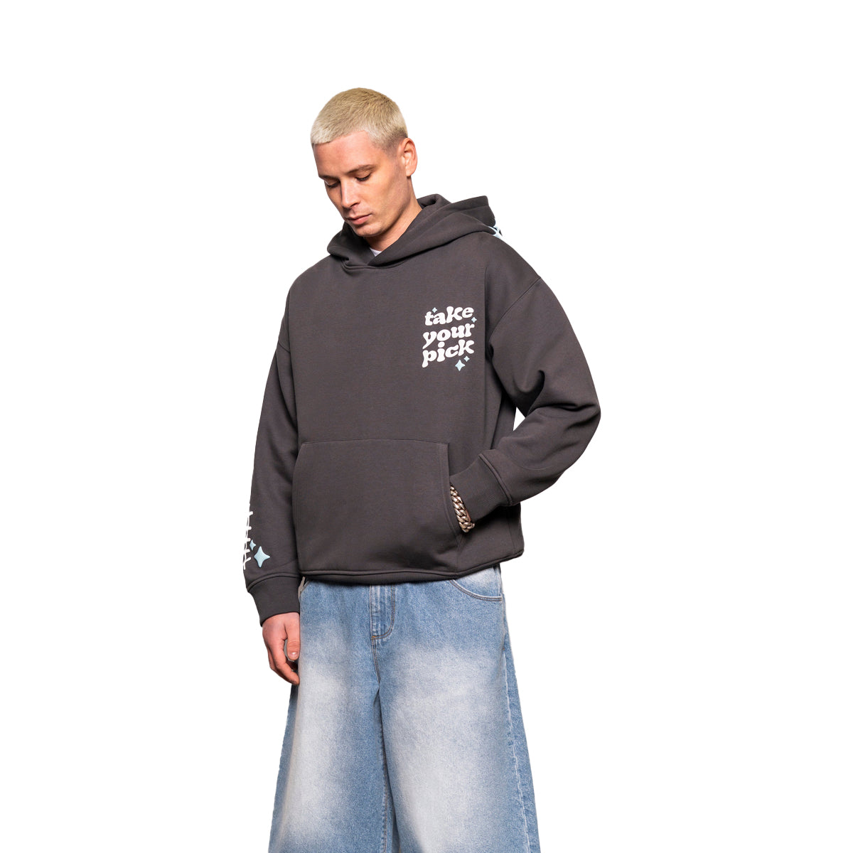 TAKE YOUR PICK CHARCOAL GREY OVERHEAD HOODY