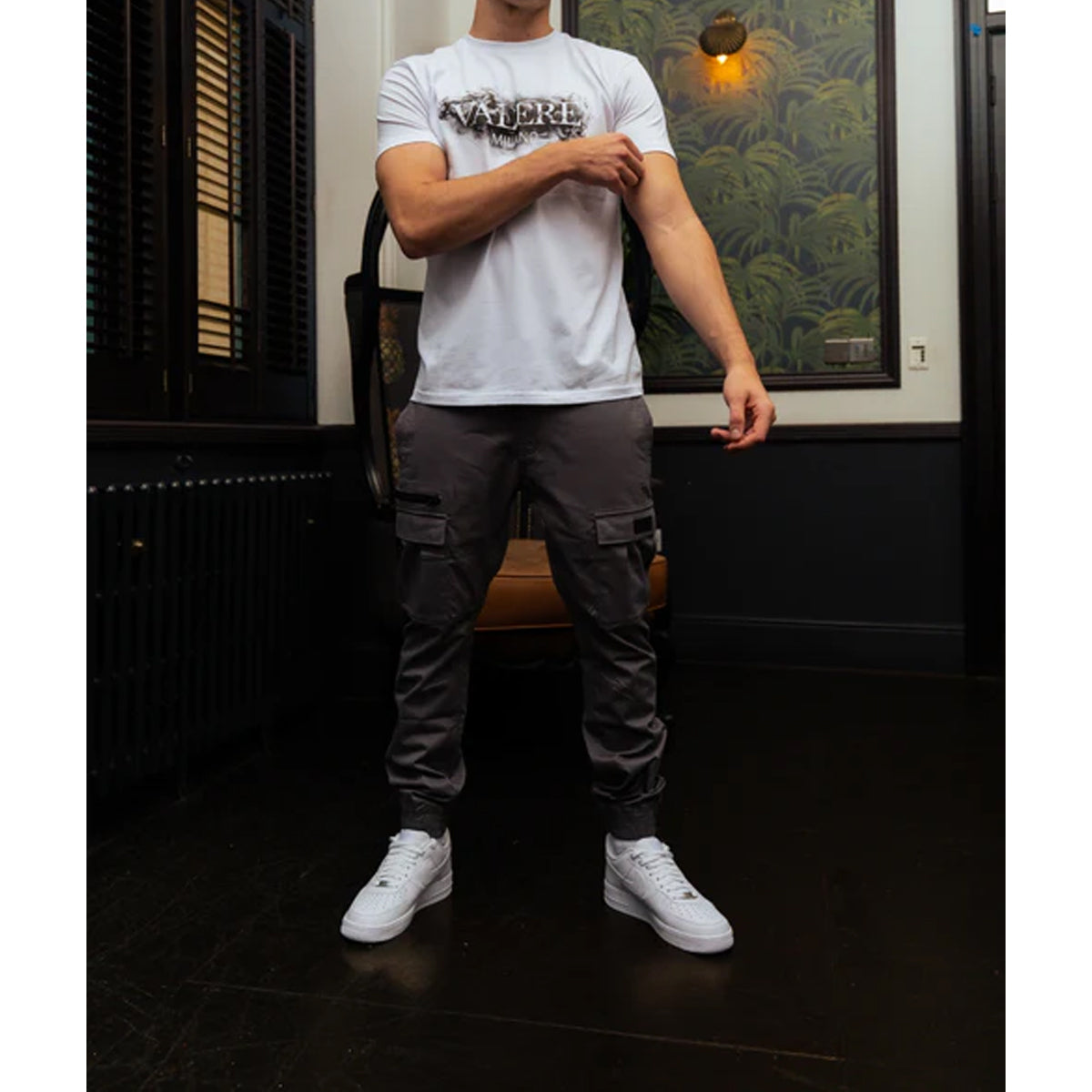 VALERE NUOVO CHARCOAL GREY CARGO BOTTOMS