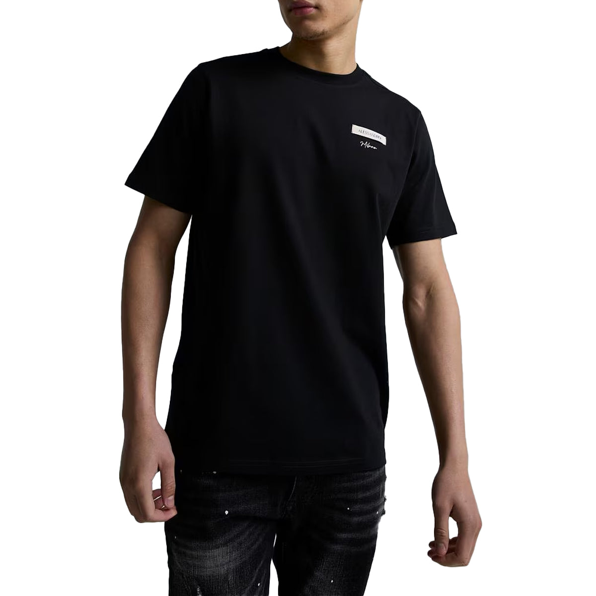 ALESSANDRO ZAVETTI CENERELLO BADGE T-SHIRT BLACK/RED
