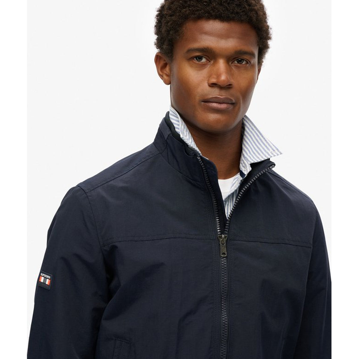 SUPERDRY NYLON HERRINGTON ECLIPSE NAVY JACKET