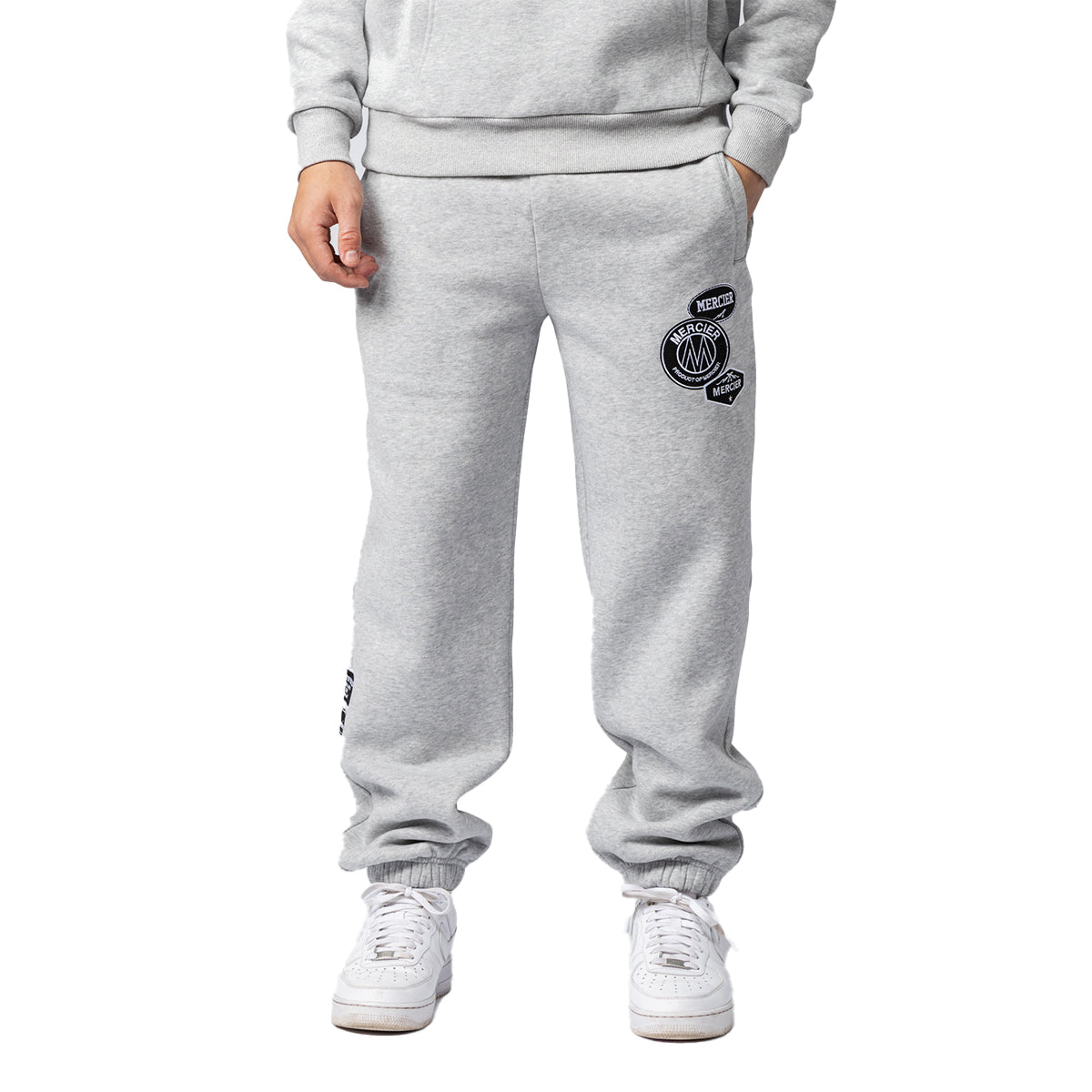 MERCIER MONO BADGE GREY MARL JOGGERS
