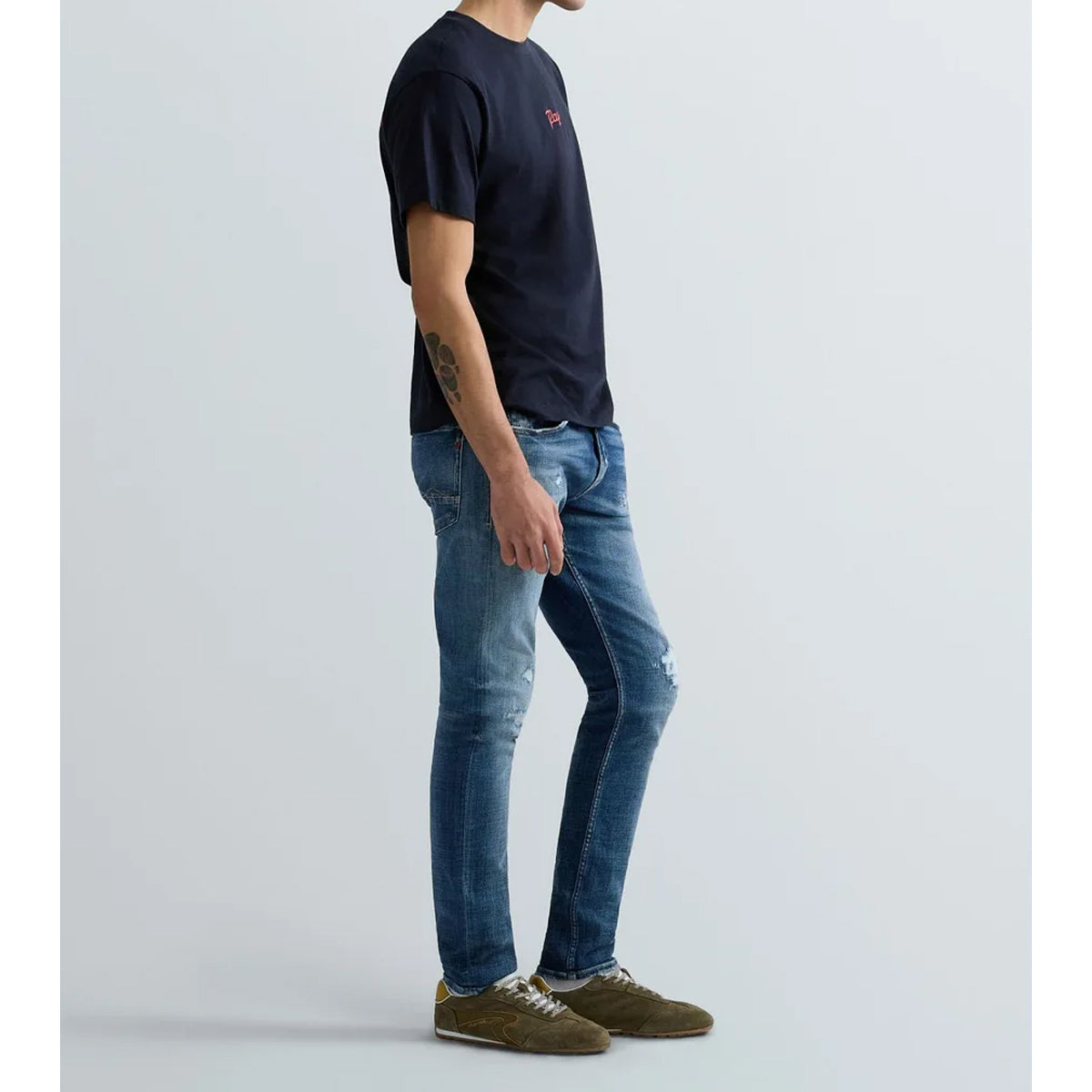 REPLAY FRONT & BACK LOGO NAVY T-SHIRT M3349
