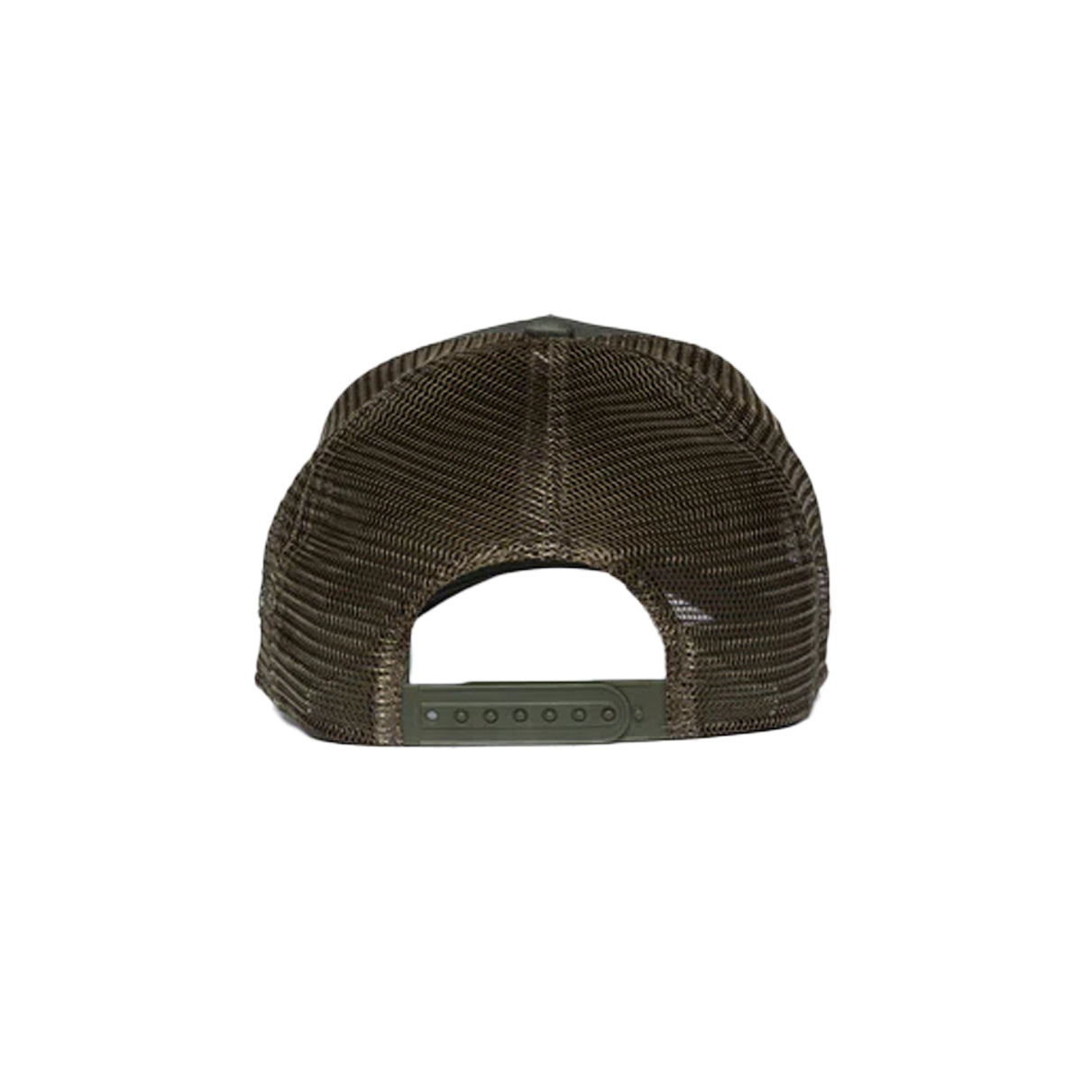 CHRISTIAN ROSE VINYL PATCH TRUCKER CAP – OLIVE GREEN