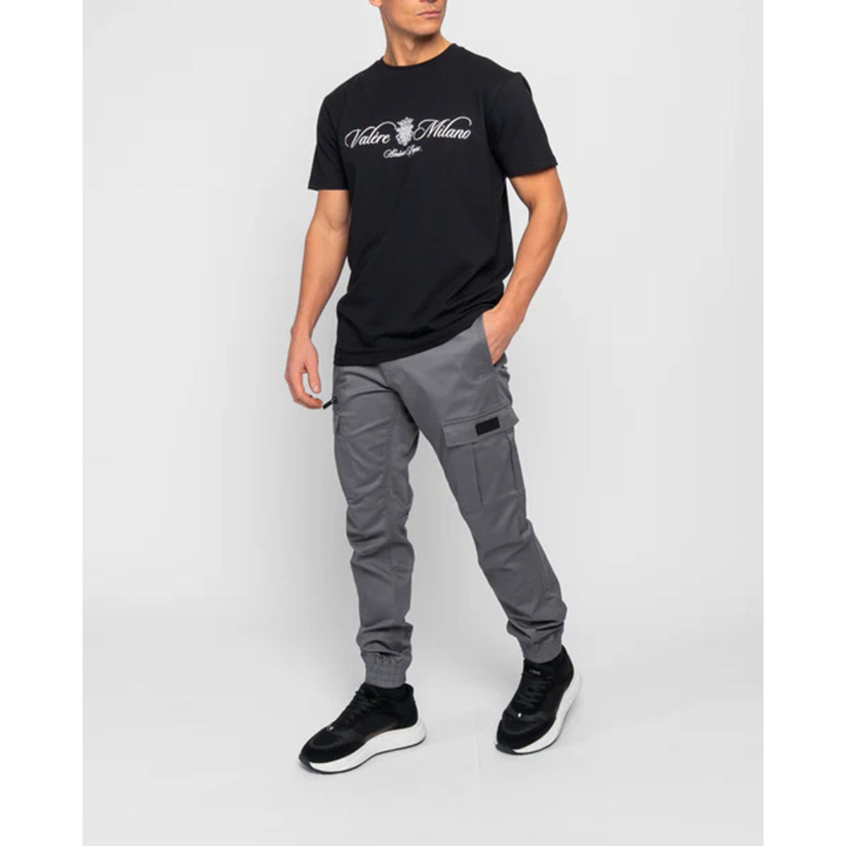 VALERE NUOVO CHARCOAL GREY CARGO BOTTOMS