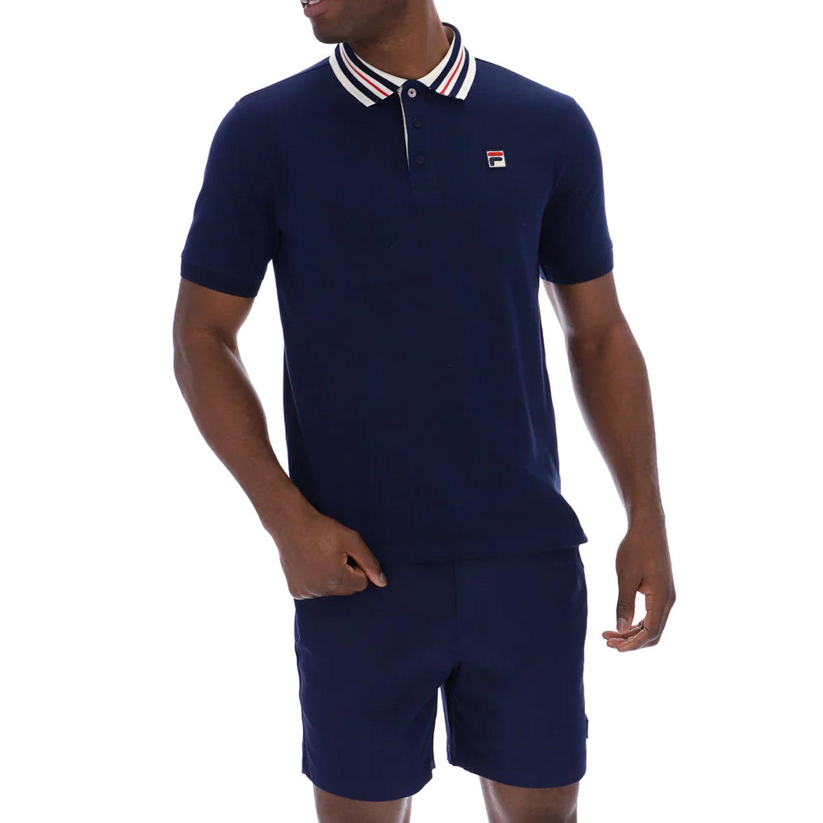 FILA ACHILLE HERITAGE TAPE POLO NAVY
