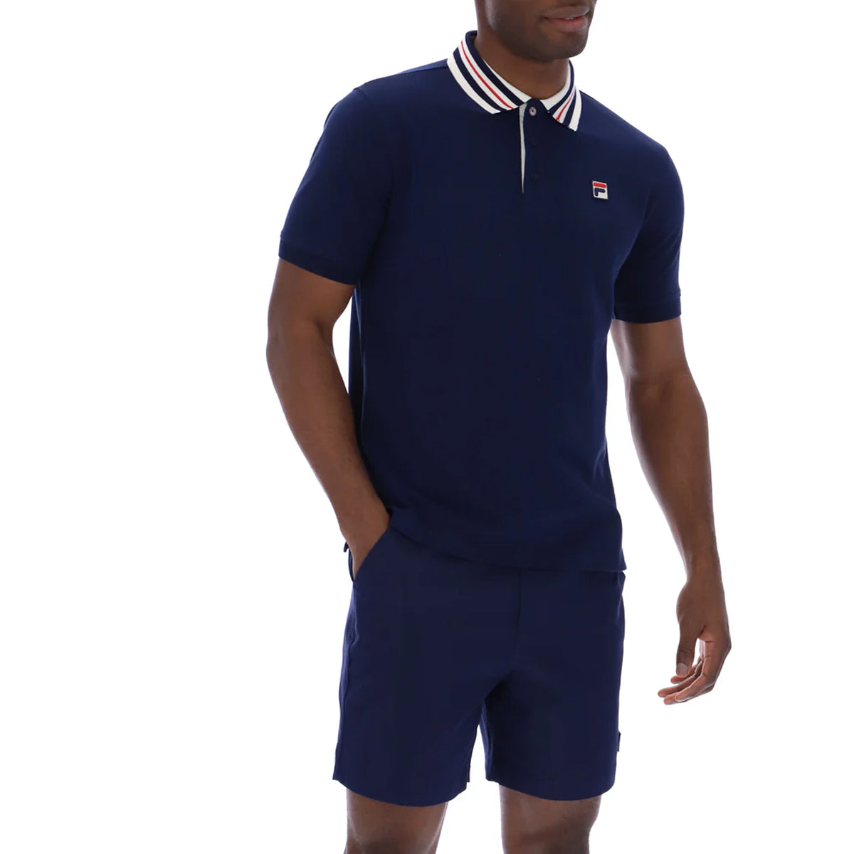 FILA ACHILLE HERITAGE TAPE POLO NAVY