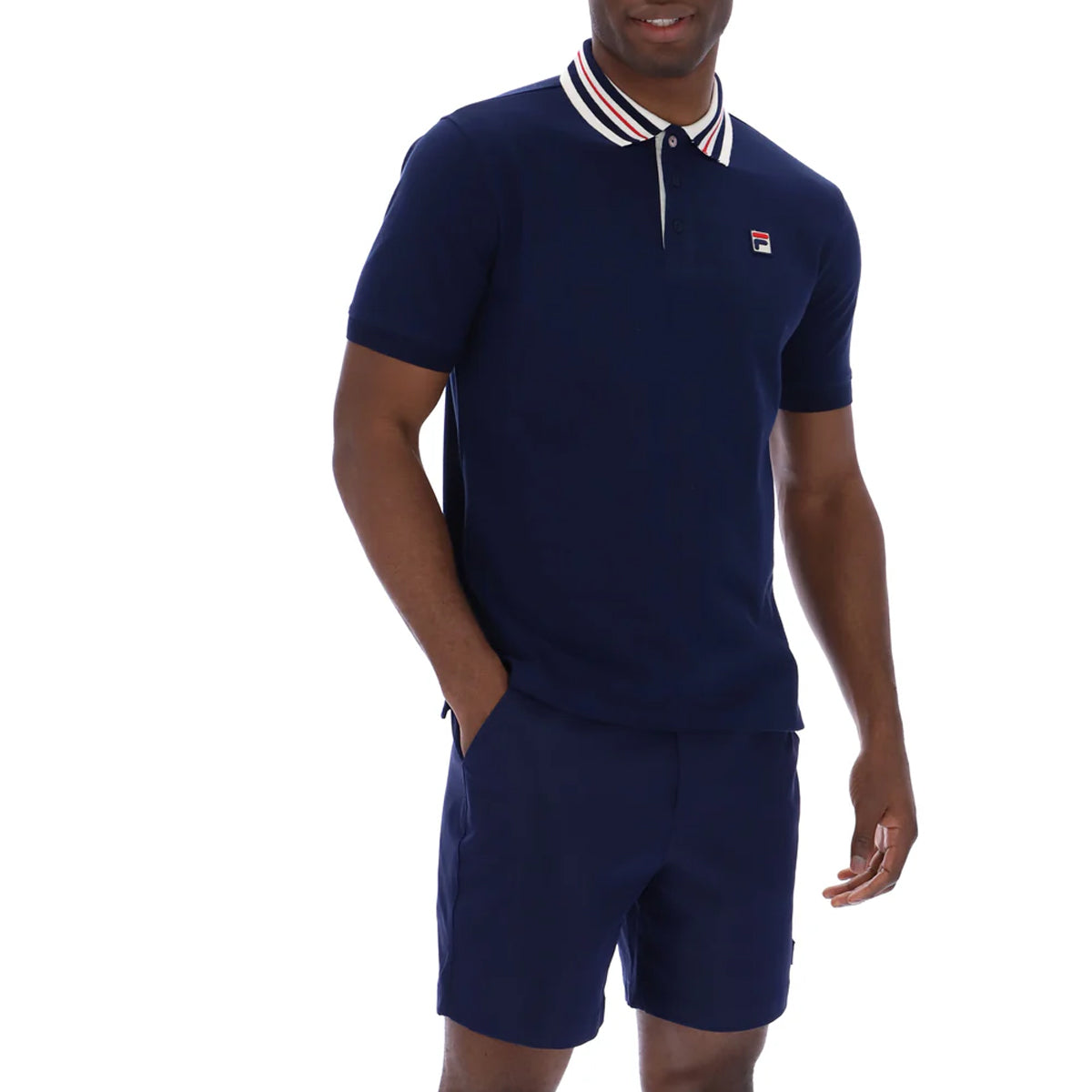 FILA ACHILLE HERITAGE TAPE POLO NAVY