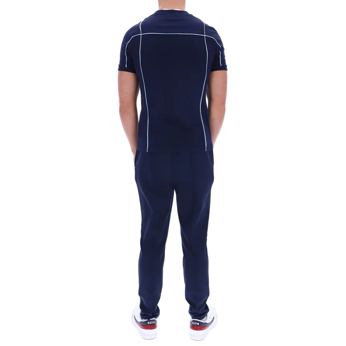 FILA TERRI T-SHIRT WITH CONTRAST PIPING NAVY/SKYWAY