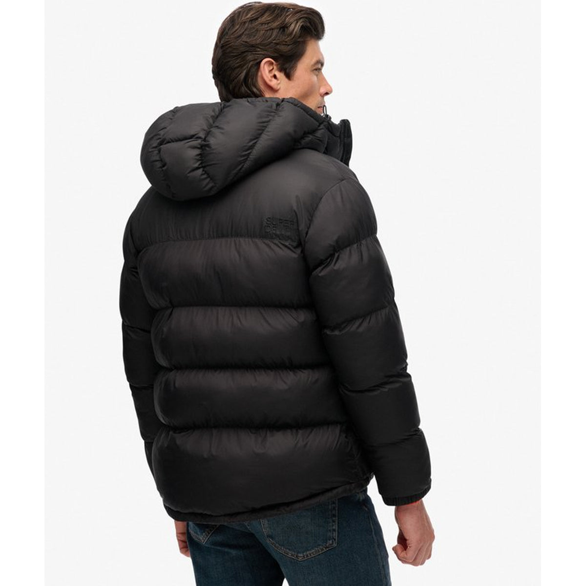 HOODED TECH PADDED JACKET BLACK 02A