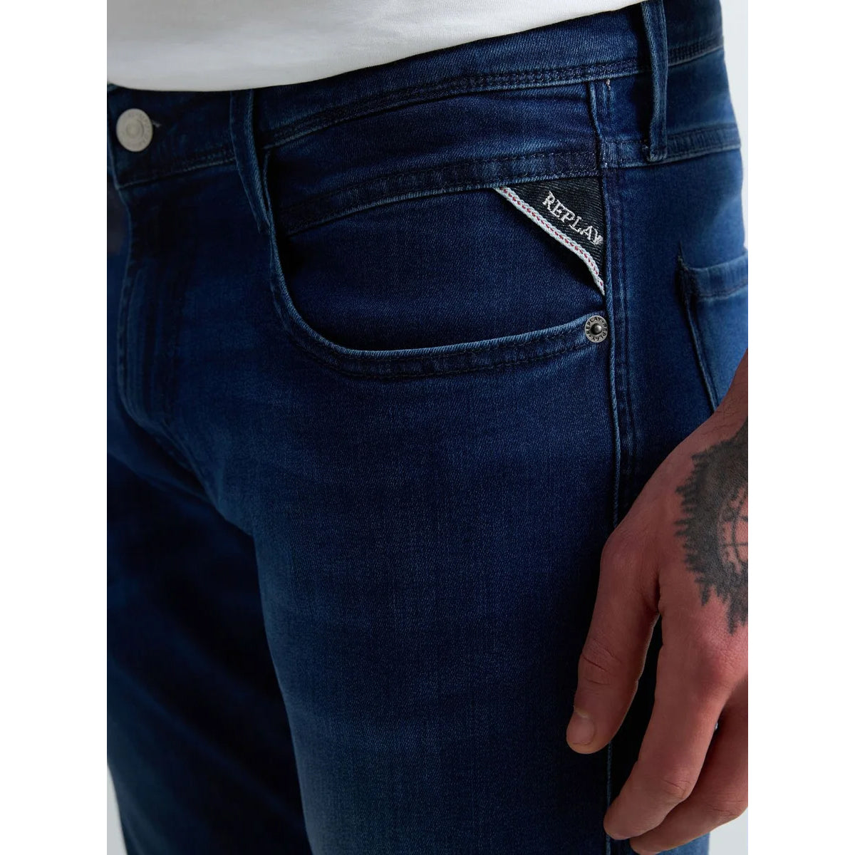 REPLAY ANBASS POWER STRETCH BLUE JEANS M914 41A C33 007