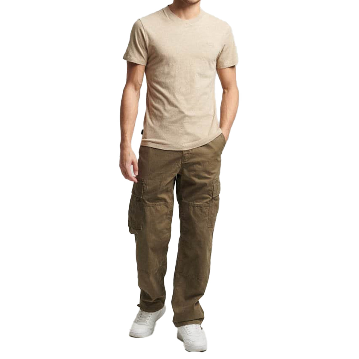 SUPERDRY ESSENTIAL LOGO EMB T-SHIRT TAN BROWN 9XE