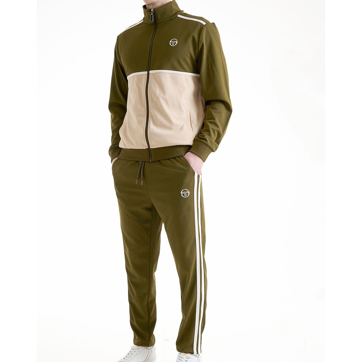 SERGIO TACCHINI GHIBLI TRACK PANT DARK OLIVE/GARDENIA